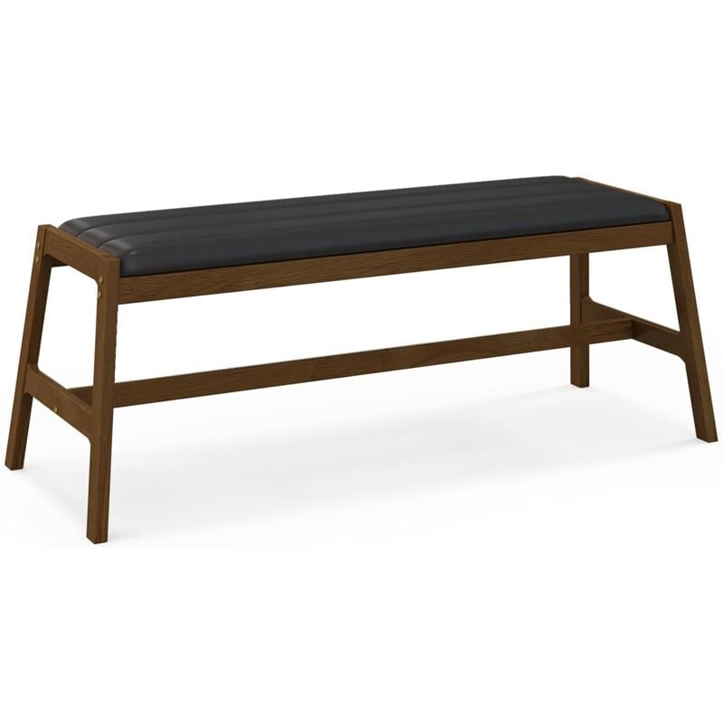 Costway - Banc d'Entrée, Bout de Lit pour Chambre en Bois d'Hévéa, Banc avec Siège Rembourré, pour l'Entrée, Chambre, Salon, Salle à Manger, Capacité