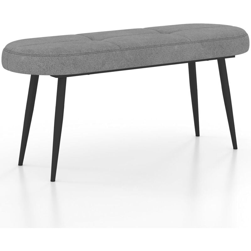 Costway - Banc Entree 113 cm pour 2 Personnes, 300 kg Large Capacité, Coussin Rembourré en Eponge, Banc à Chaussures, Coussinets Antidérapants, Pieds