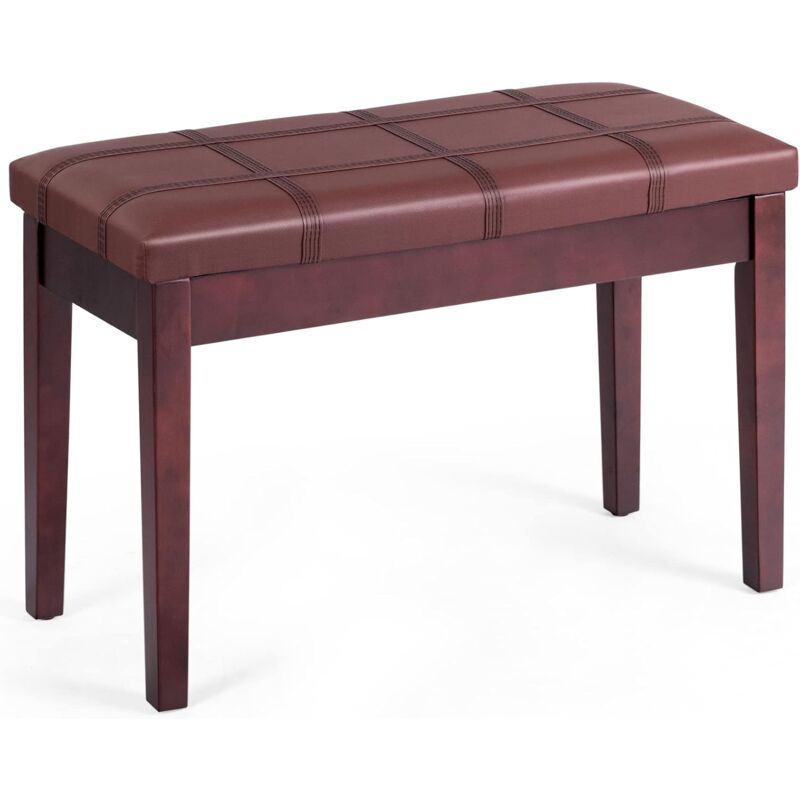 

Banco del Piano en Símil-Cuero PU con Compartimento Escondido y Cojín Acolchado, Asiento Cómodo (marrón) - Costway