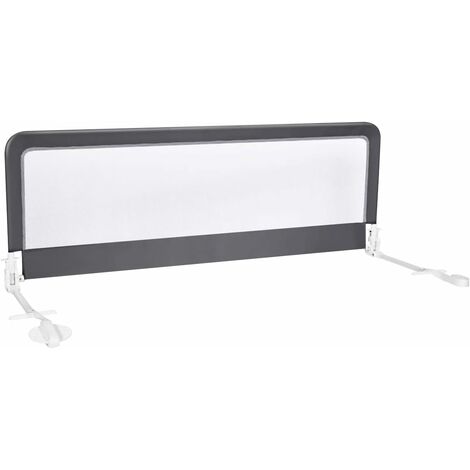 COSTWAY Barandilla de la Cama Plegable Riel de Cama Protección para Bebé Barrera de Cama para Cama Individual/Cama Matrimonial (Gris)