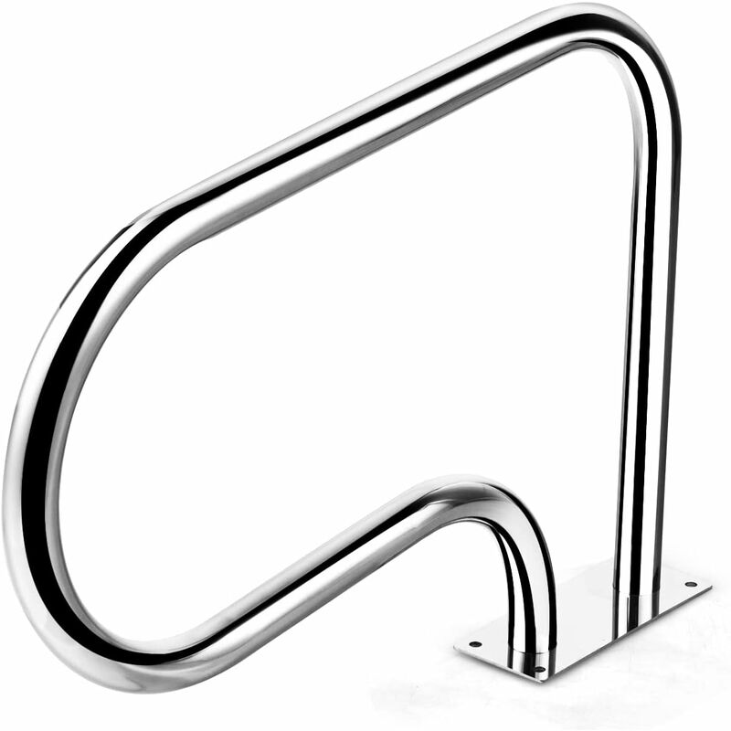 Costway Barandilla Piscina, Barandilla De Sujeción Manual De Fácil Montaje, Pasamanos De Piscina De Acero Inoxidable, Barandilla De Escalera Montada,