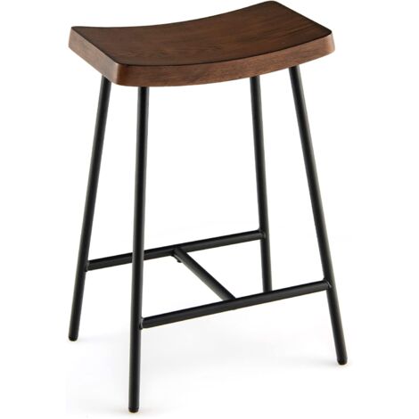 COSTWAY Barhocker mit Fussstütze, Vintage Barstuhl , Sitzhoehe 60 cm, Bistrohocker Tresenhocker ohne Lehne für Zuhause, Küche, Bar