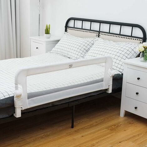Costway – Barrière de lit rabattable pour bébé – Tissu en maille respirant – Dimensions 121 x 42 cm – Installation facile sans outils