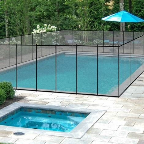 main image of "COSTWAY Barrière de piscine, 360 x 125 cm Barrière De Protection Piscine, Module 3.6m en Aluminium Noir"