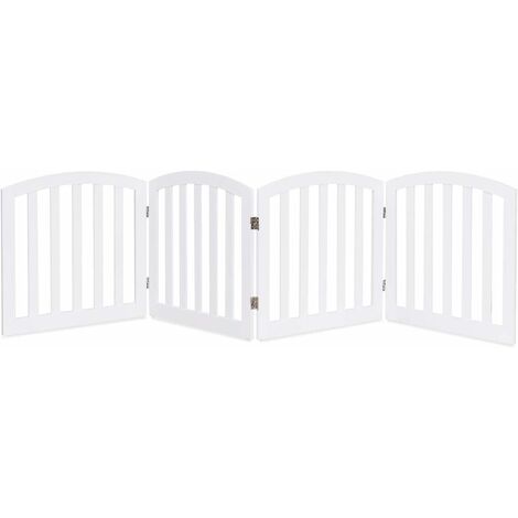 Costway – Barrière de sécurité pliable 4 pièces pour chiens – MDF écologique – Dimensions 246x61cm – Facile à assembler et à nettoyer