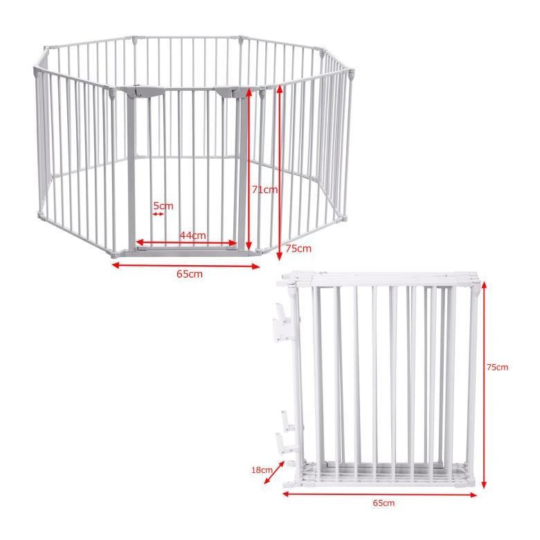 Barriere De Securite Enfant Bebe Grille De Protection Cheminee Pare Feu De Cheminee 8 Pans Blanc Bebe Puericulture Securite