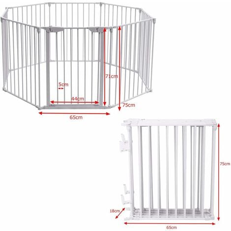 Costway Barriere De Securite Pour Bebe Animaux Enfant Grille De Protection Cheminee Pare Feu De Cheminee 500x74 5cm Avec 8 Pans Blanche Hwwh New1