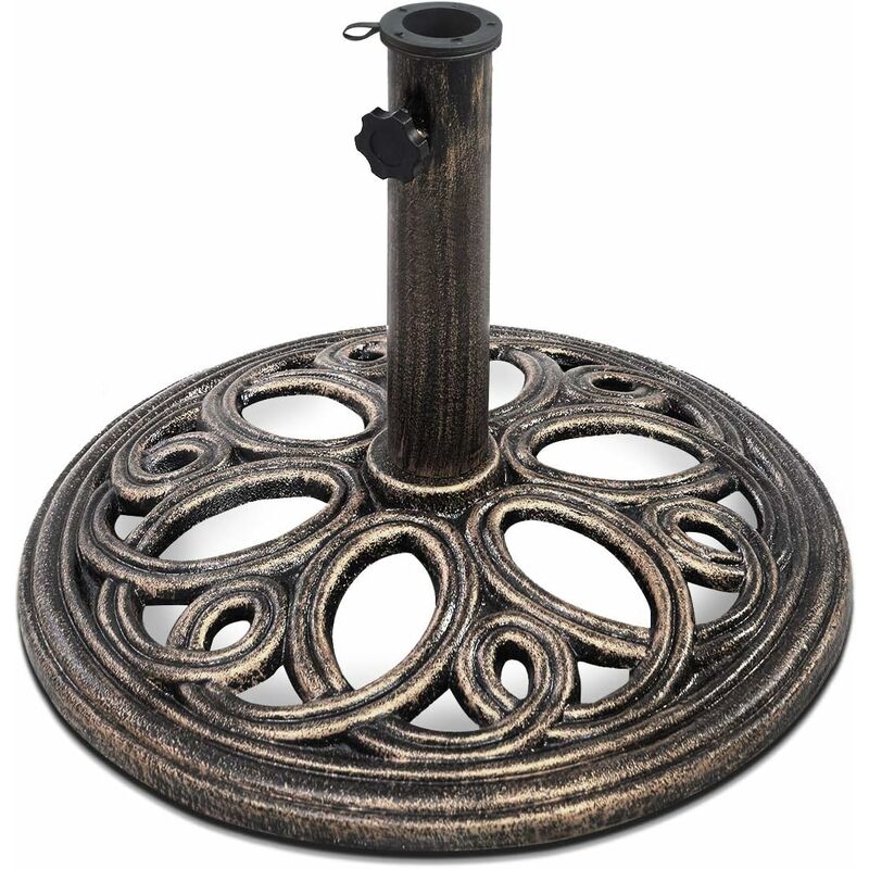 base de parasol en fonte solide pour colonne de parapluie 38mm/48mm en int&eacute;rieur / ext&eacute;rieur 