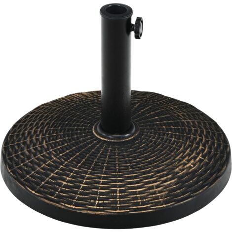 COSTWAY Base per Ombrellone in Resina da 46 cm, Base per Ombrellone Rotondo da 10 kg per Esterni, per Giardino, Spiaggia Piscina, Bronzo