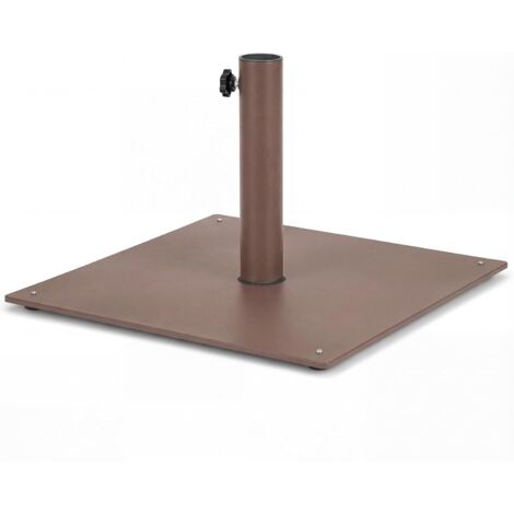 COSTWAY Base per Ombrellone Quadrata 50 cm,16 kg con 4 Piedini Regolabili,4/5cm,Marrone