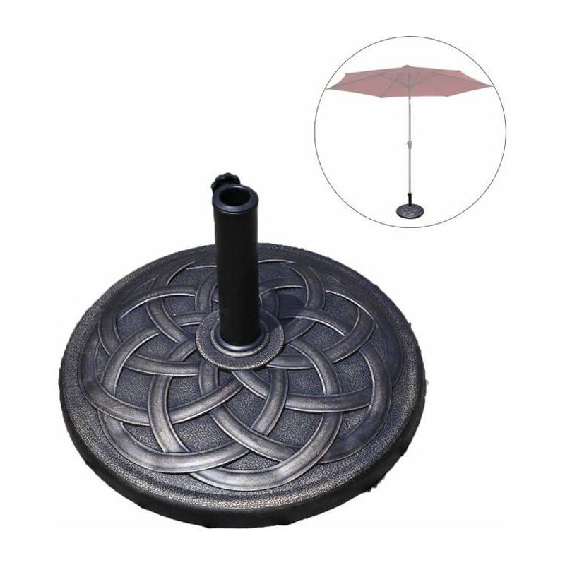 Base/Pied de Parasol Support pour parasol ou parapluie Convient pour Diamètre de 38mm ou 48mm Support pour parasol rond Bronze - Costway