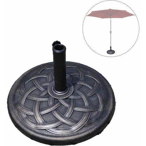 COSTWAY Base/Pied de Parasol Support pour parasol ou parapluie Convient pour Diamètre de 38mm ou 48mm Support pour parasol rond Bronze
