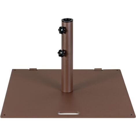 COSTWAY Base Sombrilla Terraza Exterior Cuadrada, Soporte Sombrilla Neto 22,5kg, Apto 40mm, 50mm, 2 Ruedas, Asa de Transporte, Pie Sombriila Jardin Terraza