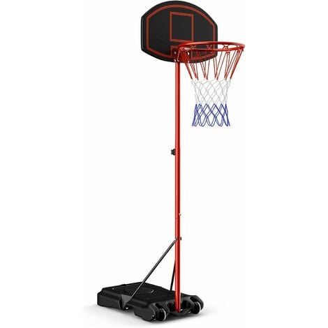 COSTWAY Basketballstaender rollbar Basketballkorb mit Staender 158 - 218cm hoehenverstellbar, Basketballanlage