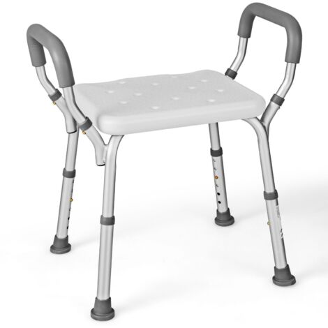 COSTWAY Bath Chair Shower Bench Height Adjustable Shower Seat Bathroom Bathtub Stool