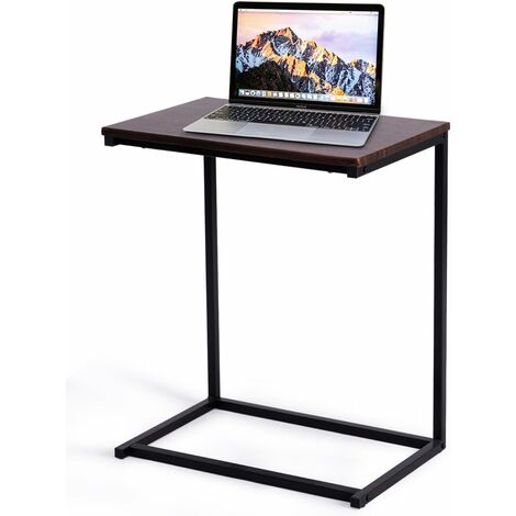 COSTWAY Beistelltisch Laptoptisch Sofatisch Notebooktisch Pflegetisch Ablagetisch Metall + Holz 55x35x65cm