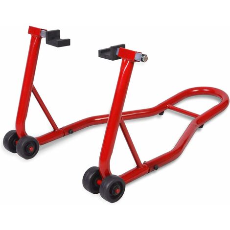 Costway – Béquille d'atelier arrière pour moto – Support réglable 28-33 cm – Acier robuste – Roulettes intégrées pour stabilité – Compatible avec la plupart des motos