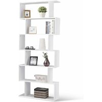 Blanche 6 Style Forme BureauSalon Etagère Pour Cm Niveaux Simple Bibliothèque 80 192 X Costway De À S Moderne 23 Rangement 3ulKFTc1J5