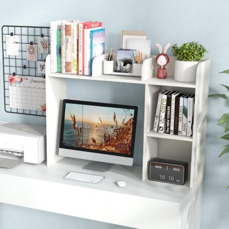 Costway – Bibliothèque enfant avec 5 étagères – Dimensions 94 x 25 x 74 cm – Panneau de particules blanc – Kits anti-basculement inclus