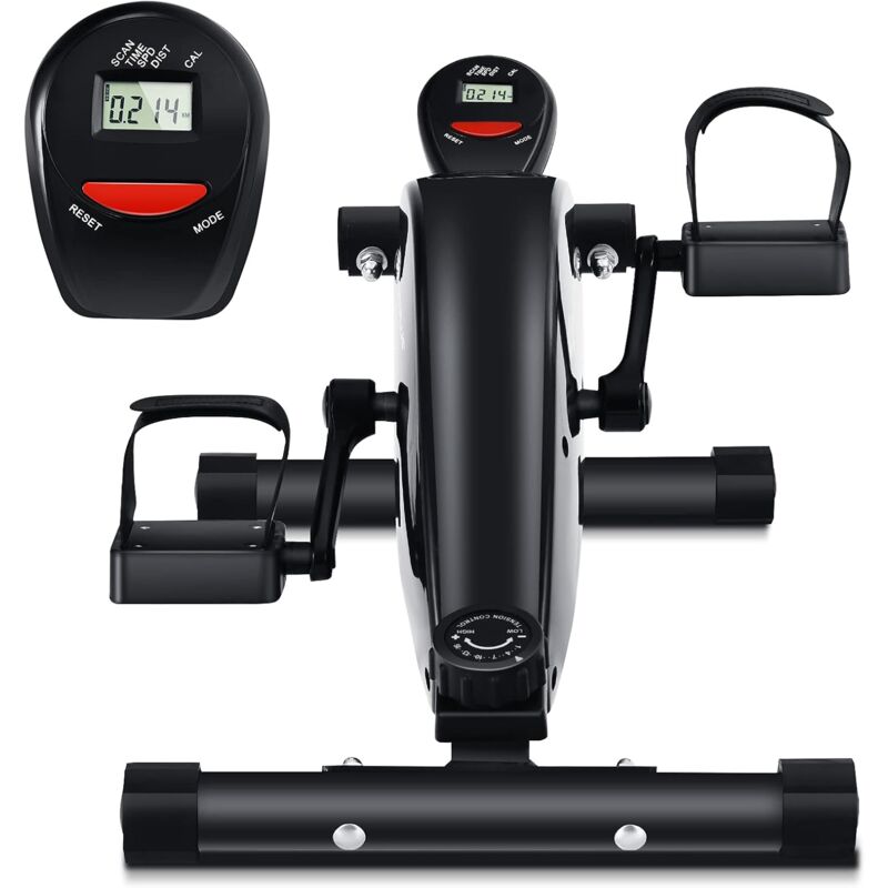 

Bicicleta Portátil con Monitor Digital LCD, Mini Bici de Pedales para Entrenar Piernas y Brazos, 16 Resistencias Magnéticas Regulables - Costway