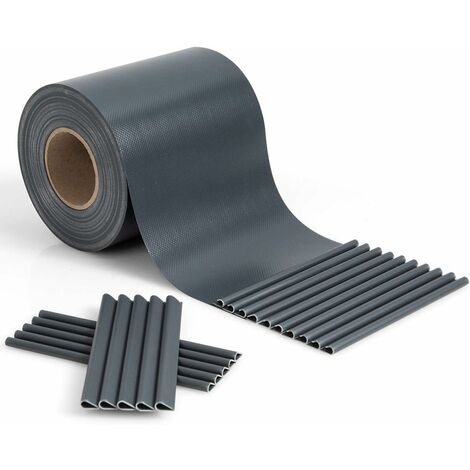 COSTWAY Brise-Vue en PVC 35Mx19CM 630g/m² avec 20 Clips de Fixation pour Jardin Protection de la Vie Privée Gris Foncé