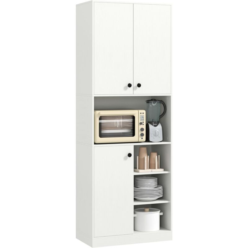 Buffet Cuisine, Meuble Cuisine Rangement 166 cm, 3 Placard, Double Porte, 5 Etagères, Kits Anti-Basculement, Vaisselier Colonne Cuisine, Armoire de