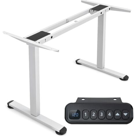 Costway – Bureau assis debout électrique 70-120 cm – Réglable avec panneau intelligent – Charge 100kg – 2 moteurs silencieux – Finition blanche