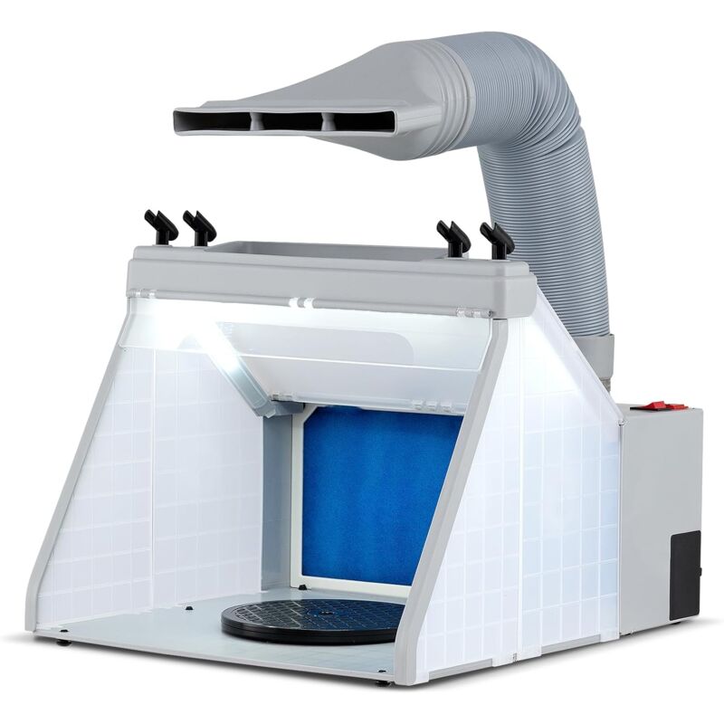 Costway - Cabine de Pulvérisation Portable avec 3 Lumières led Plateau Tournant 19 cm, Station de Peinture avec Filtre à Ventilateur pour Pistolets à