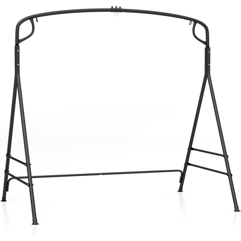 Cadre de Balançoire en Métal avec 2 Anneaux de Suspension, Support de Balancelle en Forme de a avec Patins Antidérapants, Charge 120/160kg, pour