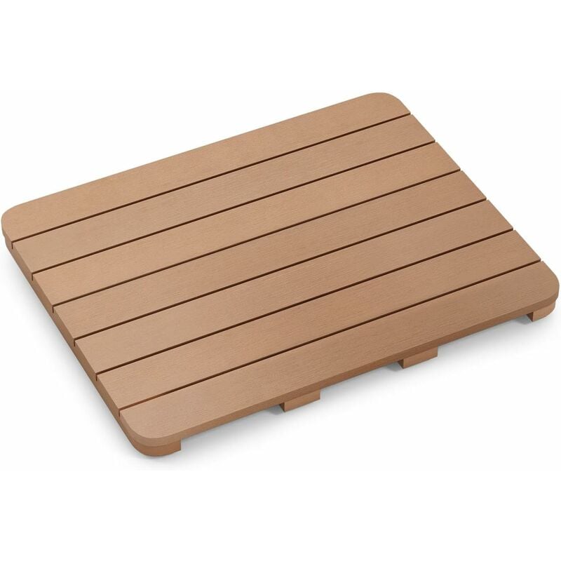 COSTWAY Caillebotis de Douche, Tapis de Bain en HIPS Anti-moisissures et Antidérapant, pour Douche, Baignoire, Bord de Piscine, Patio, Intérieur ou
