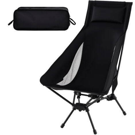 COSTWAY Camping Chair Ultra-Lightweight Foldable Backpacking Chair Black