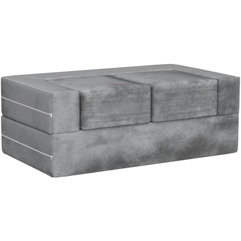 COSTWAY Canapé Modulaire 2 Places pour Enfants en Mousse, Canapé Enfant Convertible & Pliable en Peluche avec Housses Amovibles & Lavables, Canapé en