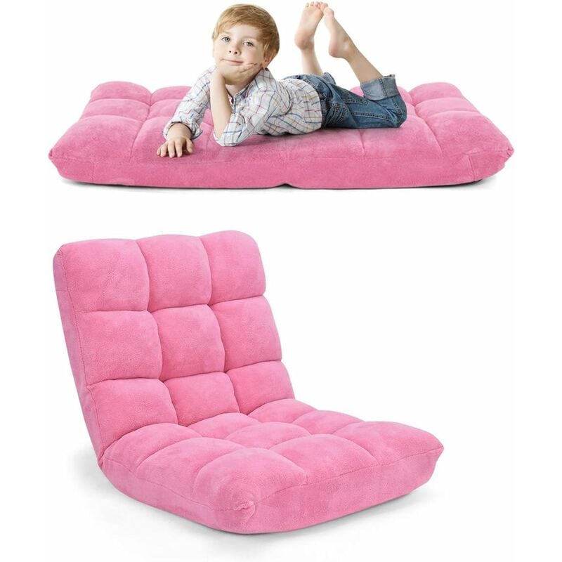 Canapé Paresseux Tatami Pliable Chaise de Plancher Coussin de Chaise de Lit Siège de Sol pour Maison, Bureau 105x56x15 cm - Costway