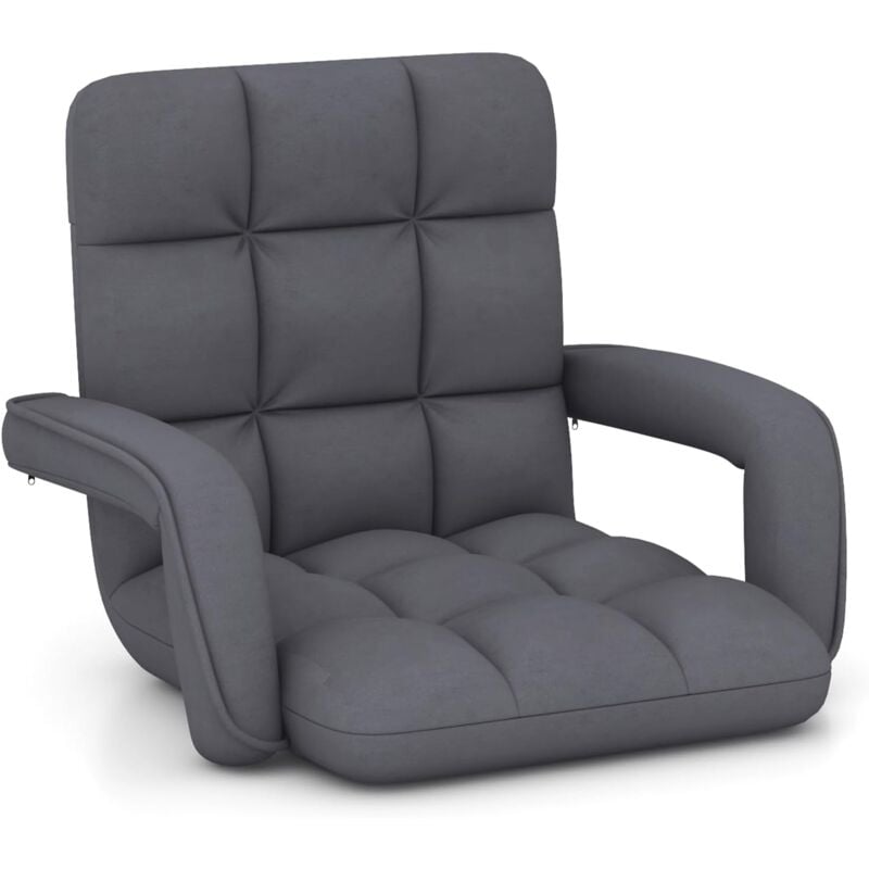 Costway - Canapé Paresseux Tatami Pliable, Fauteuil de Sol Réglable, Chaise de Plancher Inclinable, Siège de Sol pour Maison, Bureau, 108 x 64 x 13