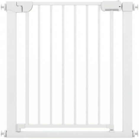 COSTWAY Cancelletto di Sicurezza per Bambini,  Sistema di Chiusura Automatica, 75-82 cm，Bianco