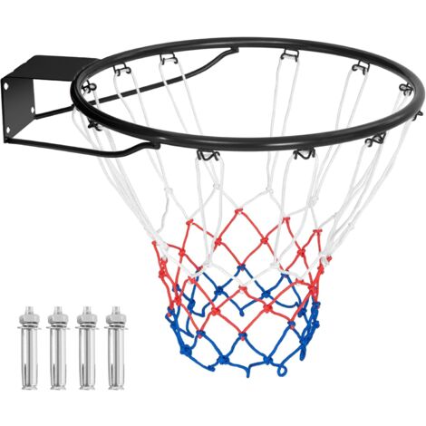 COSTWAY Canestro da Basket a Parete, Anello da Pallacanestro da Muro per Bambini e Adulti con Rete Antipioggia, Cerchio Universale da Basket per Interni ed Esterni