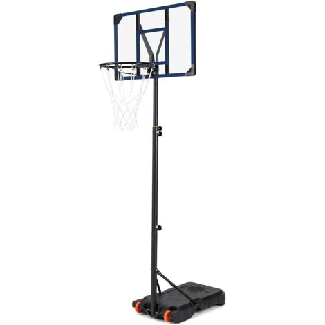 COSTWAY Canestro da Basket da Esterno,Altezza Regolabile 206-273,5 cm,Base Riempiibile con Ruote