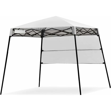 COSTWAY Carpa de Exterior Apertura Automática con Patas Inclinadas 181 x 181 cm/Carpa de Protección Solar, Carpa Portátil y Liviana con Bolsa (Blanco)