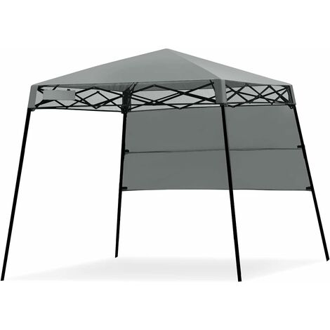 COSTWAY Carpa de Exterior Apertura Automática con Patas Inclinadas 181 x 181 cm/Carpa de Protección Solar, Carpa Portátil y Liviana con Bolsa (Gris)