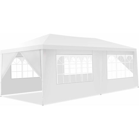 COSTWAY Carpa Plegable 3 x 6 Metros con Paneles Laterales Extraíbles Pabellón Carpa de Cerveza