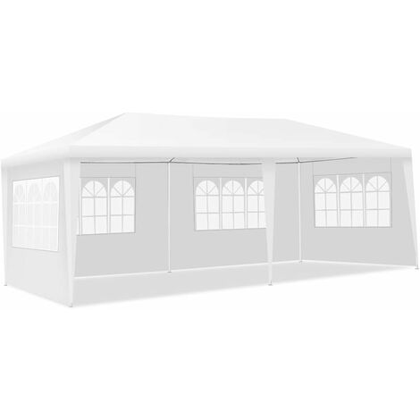 COSTWAY Carpas de Exterior 6 x 3 m Portátil Pabellón con 4 Paredes Removibles