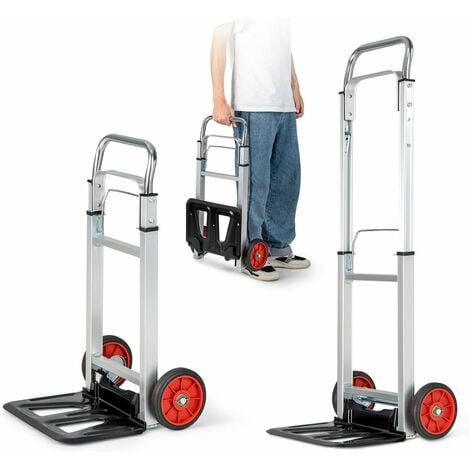 Carrello spesa pieghevole con ruote girevoli a 360° capacità 45 kg,  Carrello multiuso portatile Argento - Costway