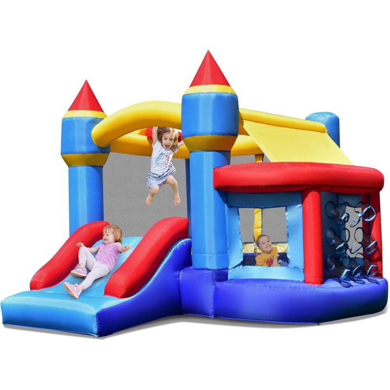

Casa Inflable Multifuncional, Castillo Inflable con Tobogán, Parches de Reparación - Costway