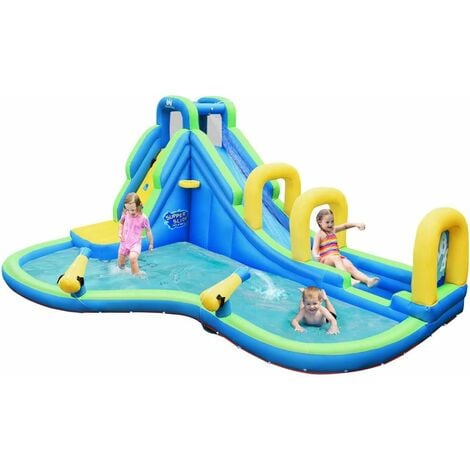 COSTWAY Castillo Hinchable para Niños con Tobogán Acuático 478x 366x242centímetros Infantil Castillo Inflable Sin Soplador