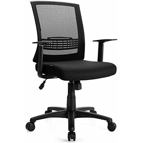 COSTWAY Chaise de Bureau Ergonomique Pivotante en Maille avec Soutien Lombaire Inclinable Accoudoirs Réglable pour Maison Bureau