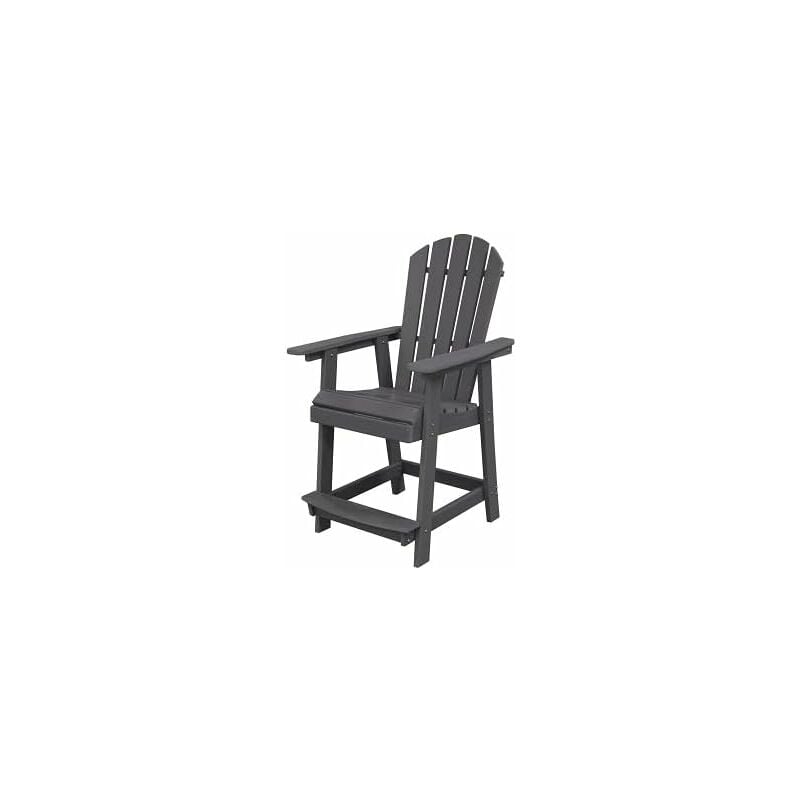 Chaise de Jardin Adirondack en hdpe, Chaise d'Extérieur avec Accoudoirs et Repose-Pieds, Fuateuil de Jardin à Dossier Haut, Chaise de Bar à Lattes,