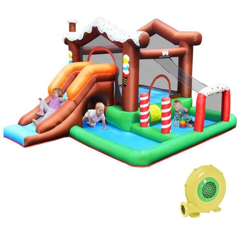 Costway - Château Gonflable pour Enfants avec Toboggan avec Souffleur 450W