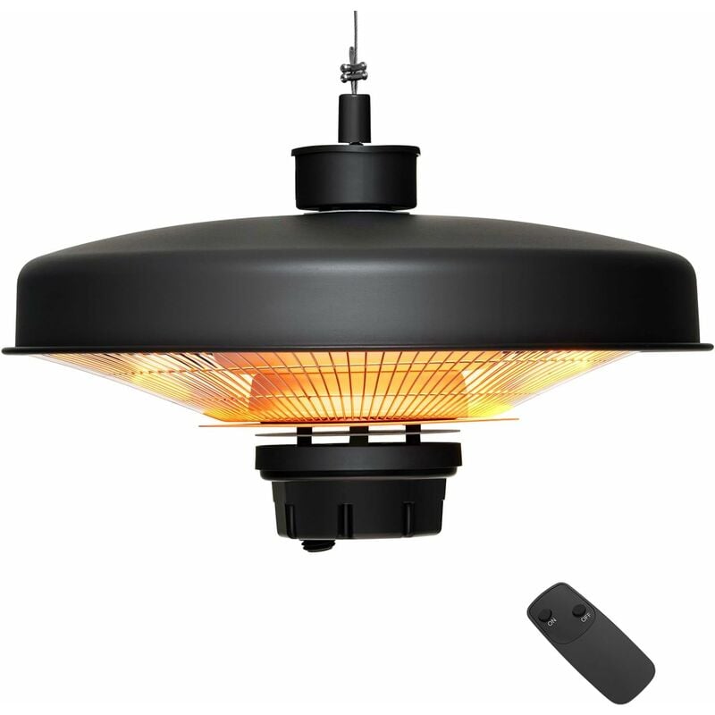 Chauffage Électrique Suspendu à Infrarouge 2000 w, Chauffage Radiant de Plafond Extérieur Étanche IP65 Protection Contre la Surchauffe, pour Porche