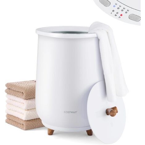 Costway – Chauffe-serviettes électrique 23 L – Température 60℃-80℃ – Minuterie 20-90 min – Arrêt automatique – Support de disque parfumé – Blanc