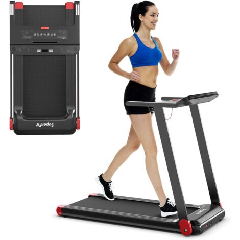 COSTWAY Cinta para Correr Plegable, Cinta Compacta Control App, Altavoz Bluetooth, 12 Programas Preajustados, Pantalla LED